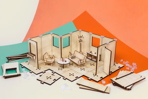 Cribble craft base och livingroom kit - pedagogiska och hållbara träleksaker