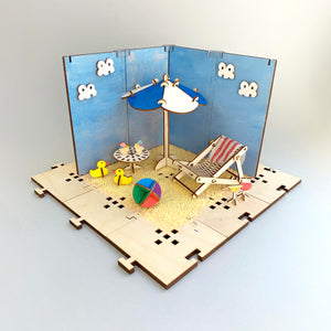 Cribble craft vacation kit - pedagogiska och hållbara bygglek, pyssel dockhus